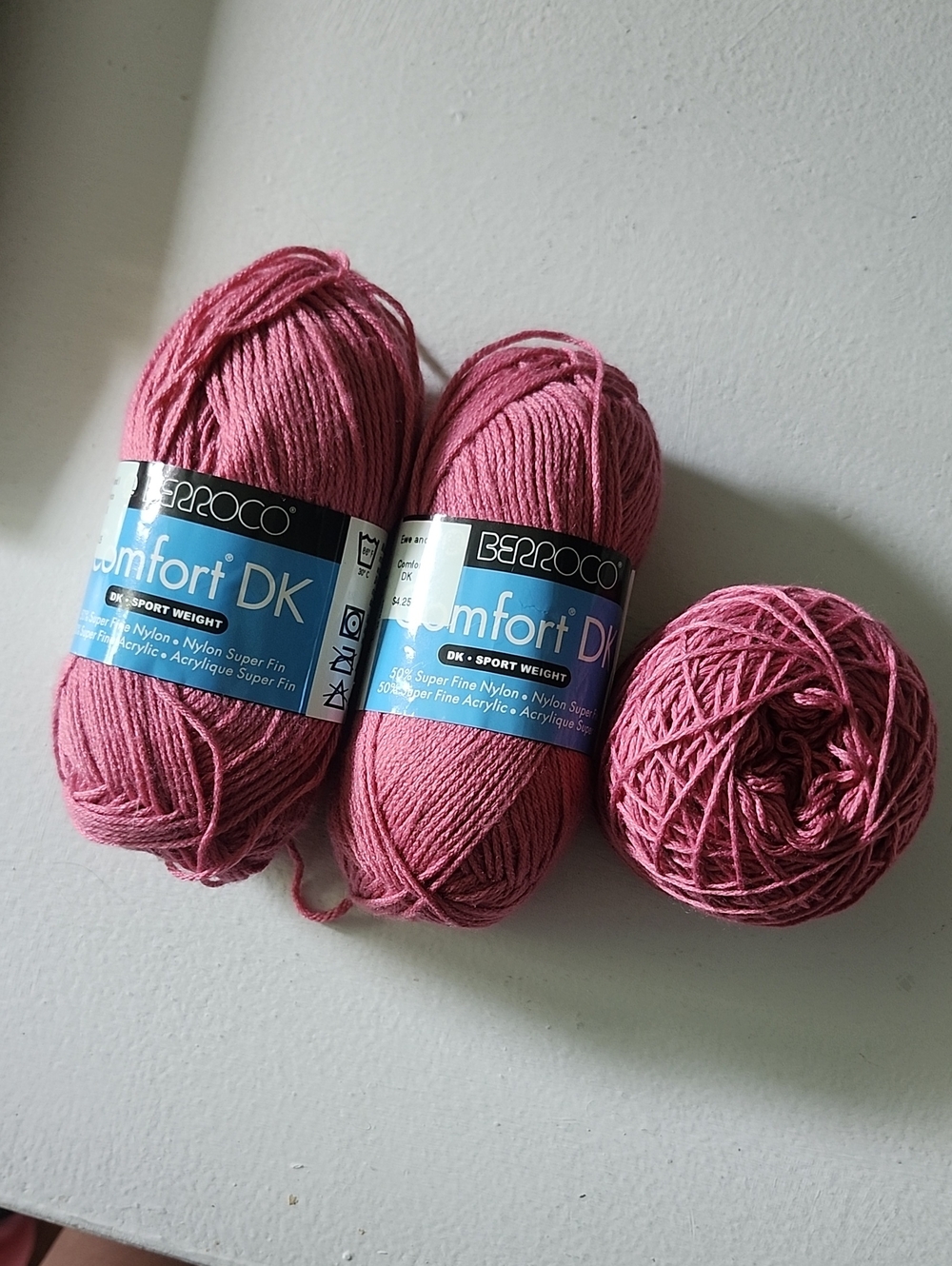 Berroco Comfort DK  in a dusty rose pink Color #2723, Selling As Is To Destash